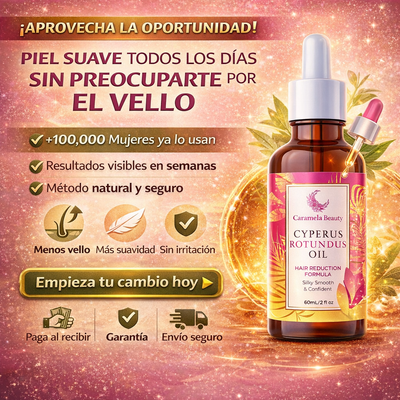 Caramela Beauty Cyperus Rotundus Oil: Less hair, more smoothness.