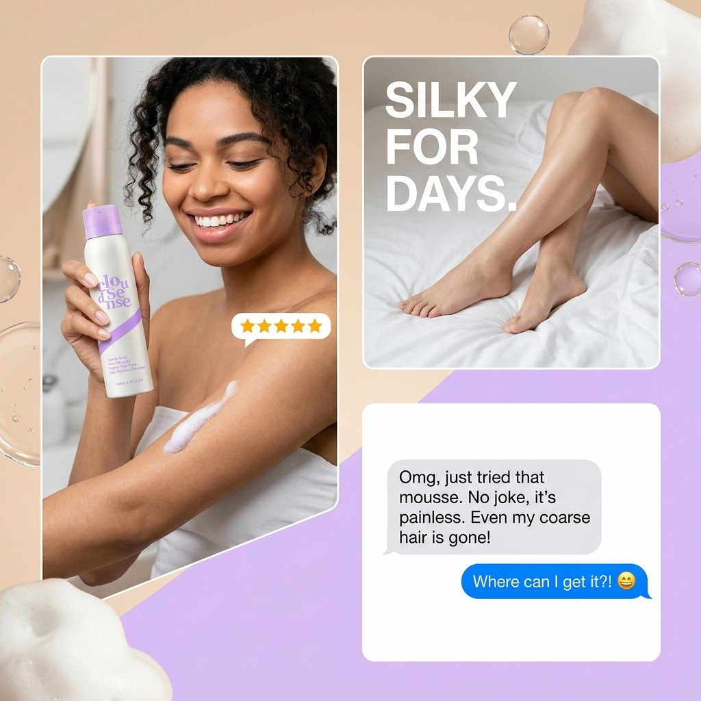 Cloud Sense Hair Removal Mousse – Ultra-Smooth Skin in Minutes