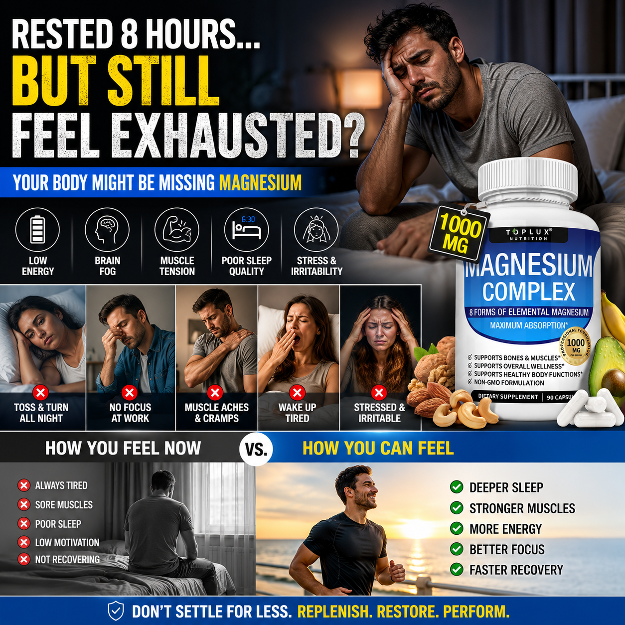 🔥 Toplux Magnesium Complex 8-in-1™ | Advanced Sleep, Muscle & Wellness Support