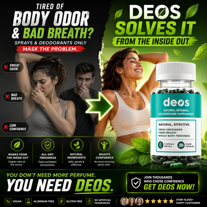 DEOS™ Suplemento Desodorante Interno | Siéntete fresco desde el interior