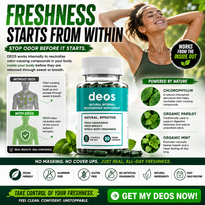 DEOS™ Suplemento Desodorante Interno | Siéntete fresco desde el interior