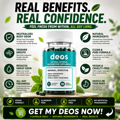 DEOS™ Suplemento Desodorante Interno | Siéntete fresco desde el interior